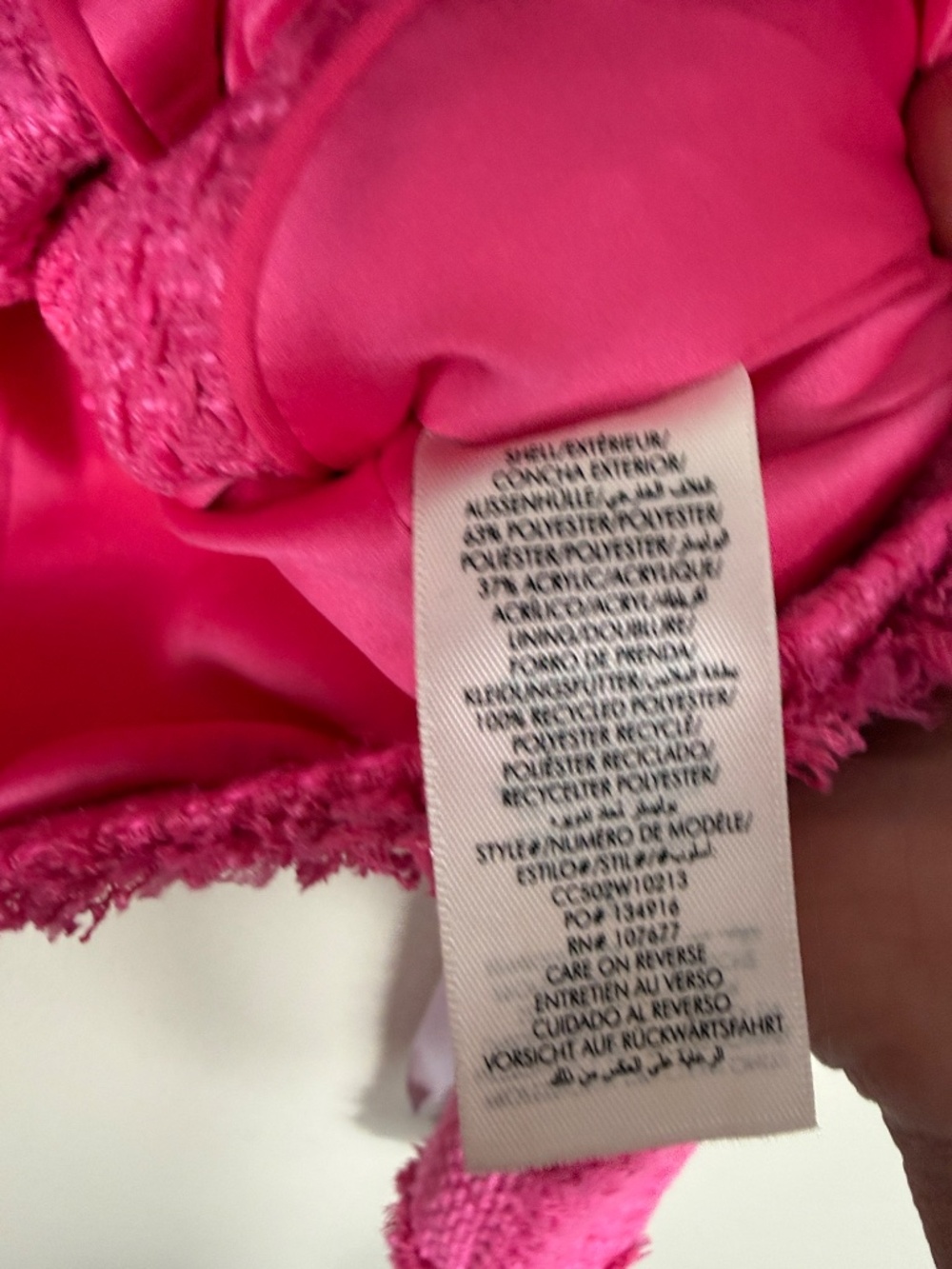 Alice + Olivia Landon Cropped Tweed Jacket In Wild Pink - Picture 6 of 8